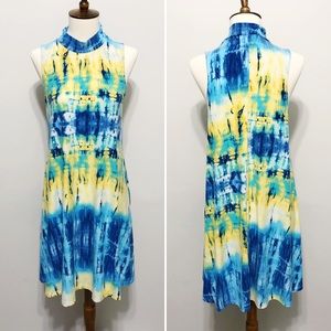 🌞3/$50 Entro Sleeveless Mock-Neck Tie Dye Dress